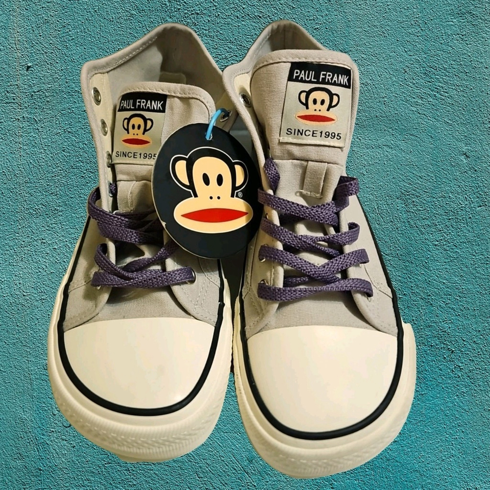 Paul Frank Purple Canvas Sneakers Mid-High Top Size EUR 40 US 7.5 New With Tags